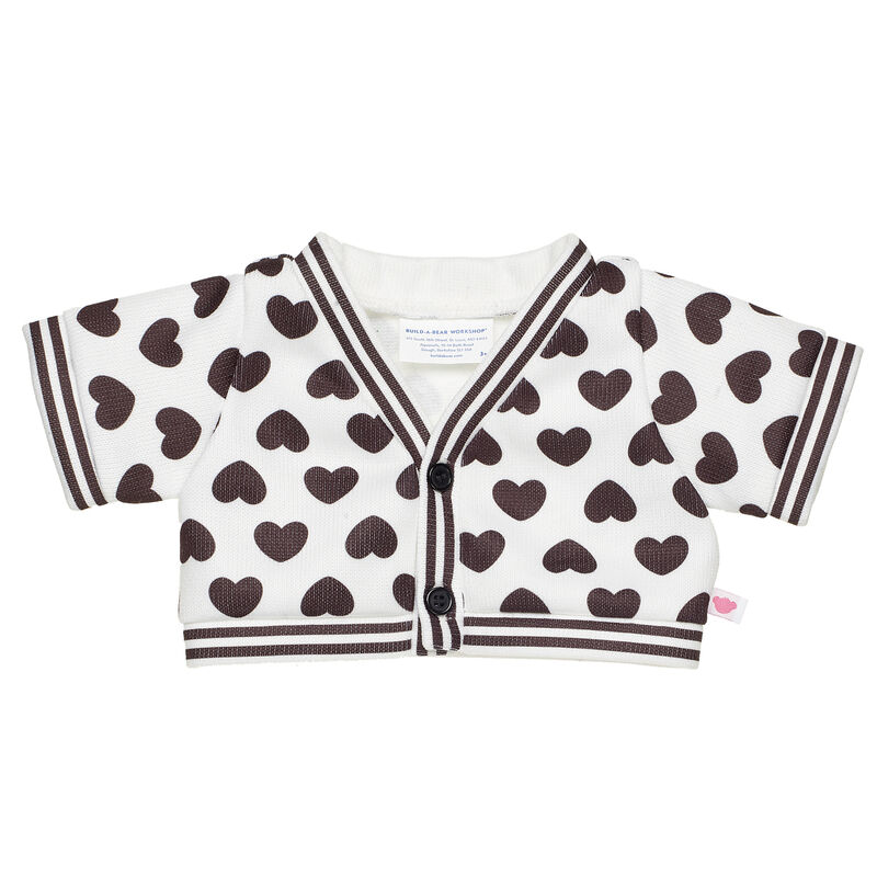 Black & White Varsity Hearts Cardigan - Shop Build-A-Bear®