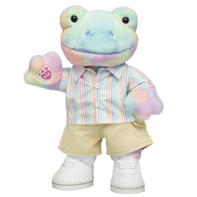 Rainbow Clouds Frog Soft Toy Stripes Gift Set