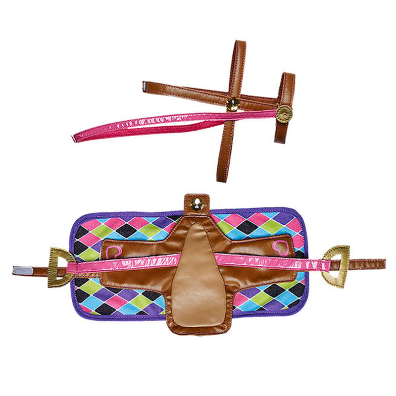 Horses & Hearts Riding Club Pink Geometric Saddle, Bridle & Blanket Set