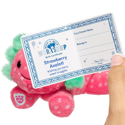 Build-A-Bear Mini Beans&reg; Strawberry Axolotl Soft Toy