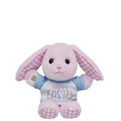 Build-A-Bear Mini Beans&reg; Pink Gingham Pawlette&trade; Bunny Plush with Happy Easter T-Shirt