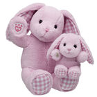 Pink Gingham Pawlette Bunny Plush with Mini Bean plush by Build-A-Bear