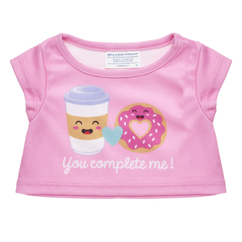 Coffee and Donut "You Complete Me" T-Shirt for Stuffed Animals - Build-A-Bear Workshop®