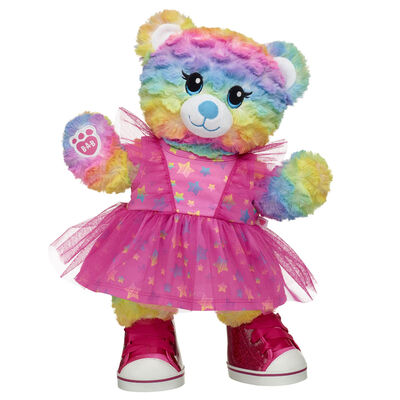 Rainbow Party Teddy Bear Star Dress Gift Set