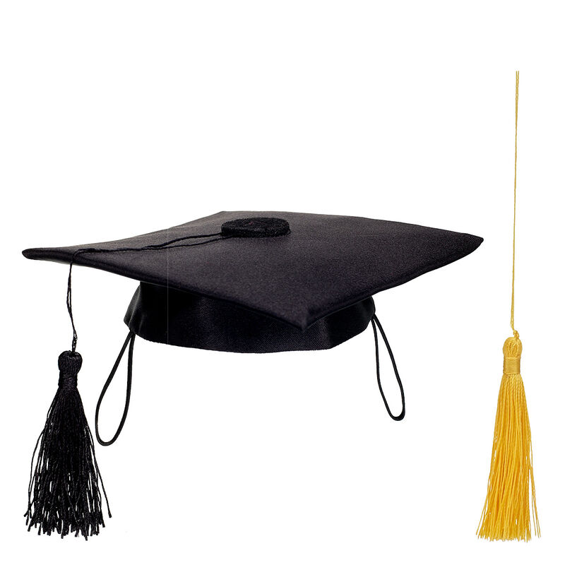 Online Exclusive Black Graduation Cap with Yellow Tassel