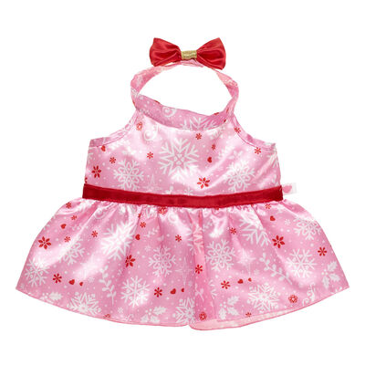 Red & Pink Snowflake Dress