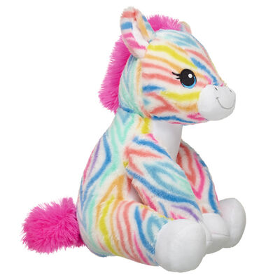 Rainbow Stripes Zebra Soft Toy