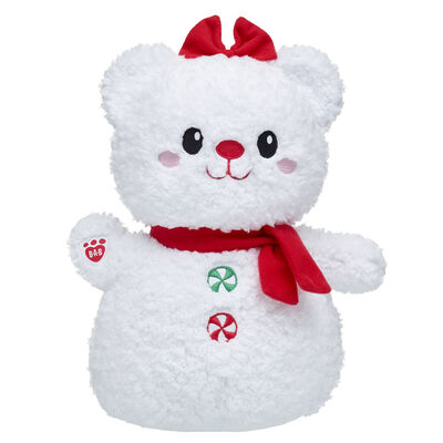 Snowman Teddy Bear with Scarf and Bow