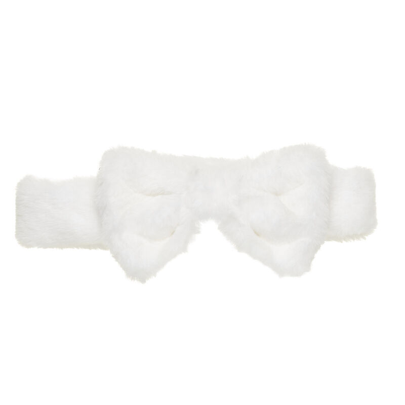 Online Exclusive White Plush Bow Headwrap - Build-A-Bear Workshop&reg;
