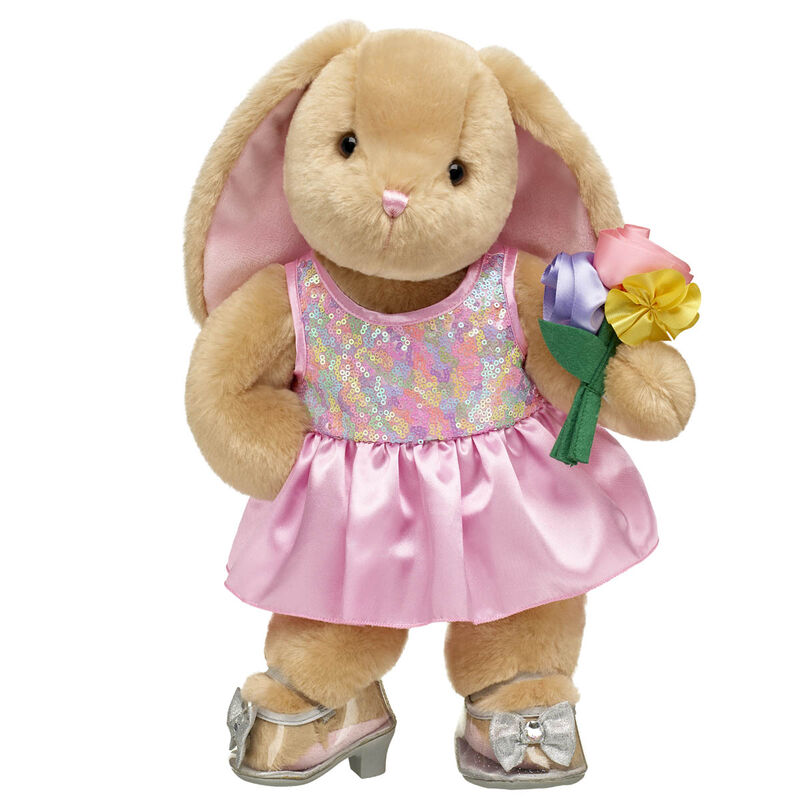 Pawlette&trade; Bunny Plush Sequin Dress Gift Set with Bouquet - Build-A-Bear Workshop&reg;
