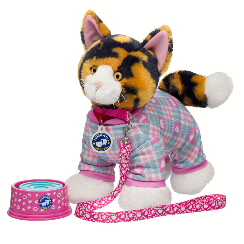 Promise Pets Calico Stuffed Animal Pink Pet Care Gift Set plush by Build-A-Bear