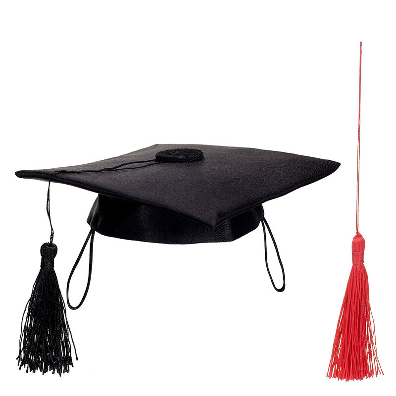 Online Exclusive Black Graduation Cap with Red Tassel