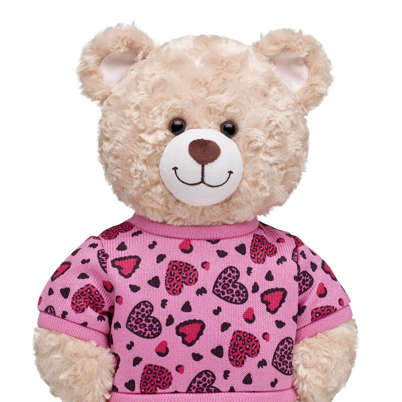 Leopard Print Heart Sweater by Build-A-Bear
