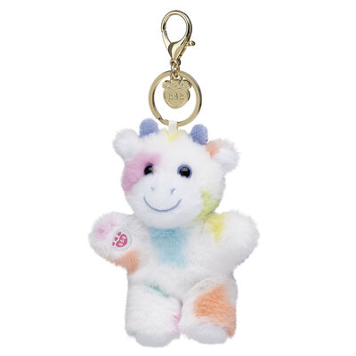 Colorful Splatter Cow Plush Bag Charm