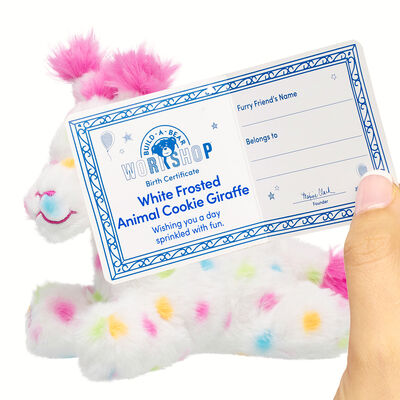 Build-A-Bear Mini Beans&reg; White Frosted Animal Cookie Giraffe Soft Toy