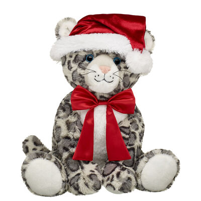Snow Leopard Soft Toy Santa Christmas Gift Set