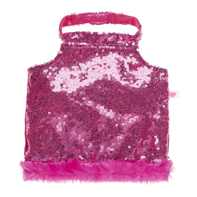 Pink Sequin Halter Dress