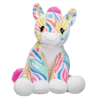 Rainbow Stripes Zebra Soft Toy