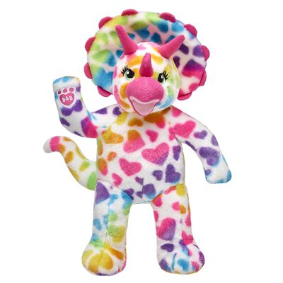 Rainbow Hearts Triceratops Soft Toy