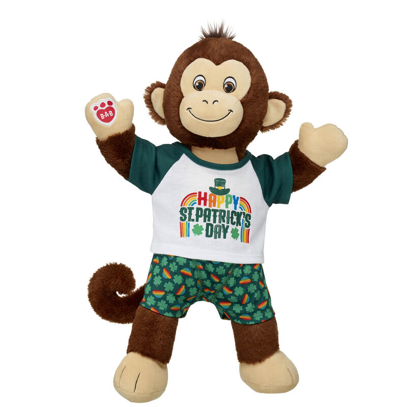 Smiley Monkey Stuffed Animal St. Patrick's Day Gift Set | Build-A-Bear®
