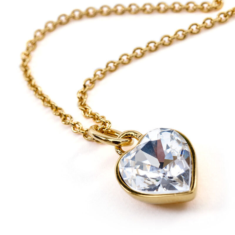 Online Exclusive Heart Stone Pendant Gold Necklace
