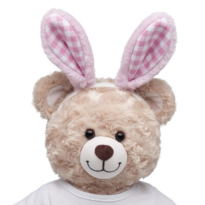 Pink Gingham Bunny Ears Headband