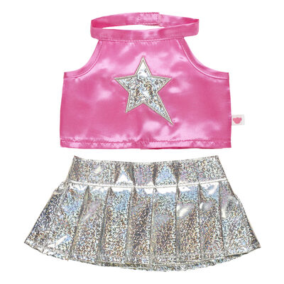 Silver Pleated Skirt Set