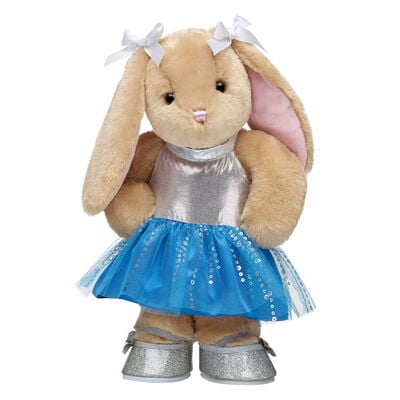 Pawlette&trade; Bunny Plush Silver and Blue Dress Gift Set