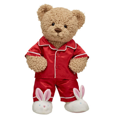 Timeless Teddy Bear Red Satin Pajama Gift Set