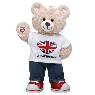 Happy Hugs Teddy Bear Great Britain T-Shirt Gift Set
