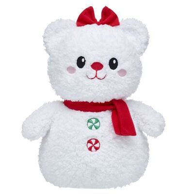 Snowman Teddy Bear with Scarf and Bow