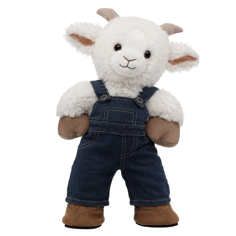 Goat Stuffed Animal Farm Overalls Gift Set plush by Build-A-Bear