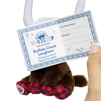 Build-A-Bear Mini Beans® Buffalo Check Highland Cow Soft Toy