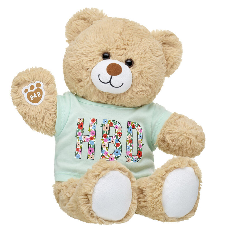 Online Exclusive Cuddly Brown Bear HBD Flowers Gift Set