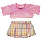 2-Piece Pink Top and Plaid Skirt Outfit for Stuffed Animals - Build-A-Bear Workshop®