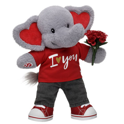 Love You Tons Elephant Soft Toy Red Roses Gift Set