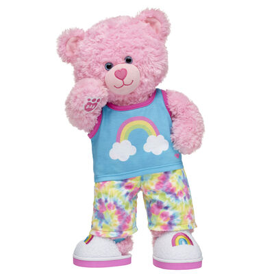 Pink Cuddles Teddy Bear Rainbow PJs Gift Set