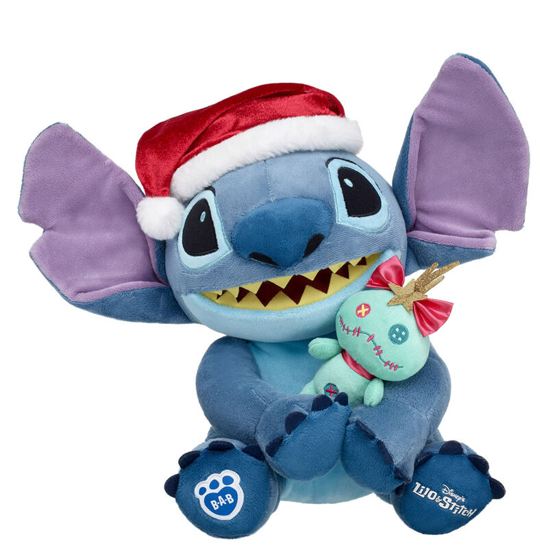 Disney Stitch Holiday Scrump Gift Set with Santa Hat plush by Build-A-Bear