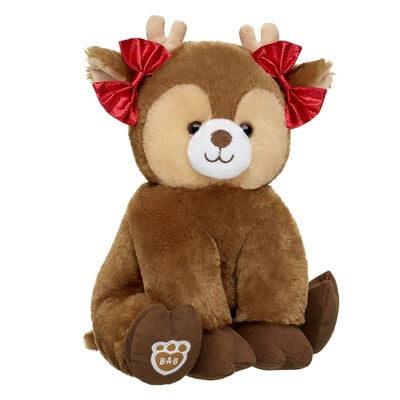 Deer Stuffed Animal Red Bows Gift Set