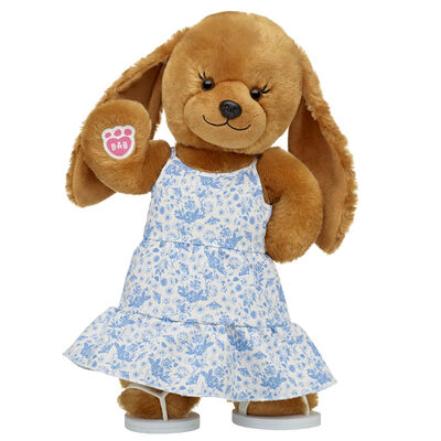 Barkleigh&trade; Dog Soft Toy Blue Floral Dress Gift Set