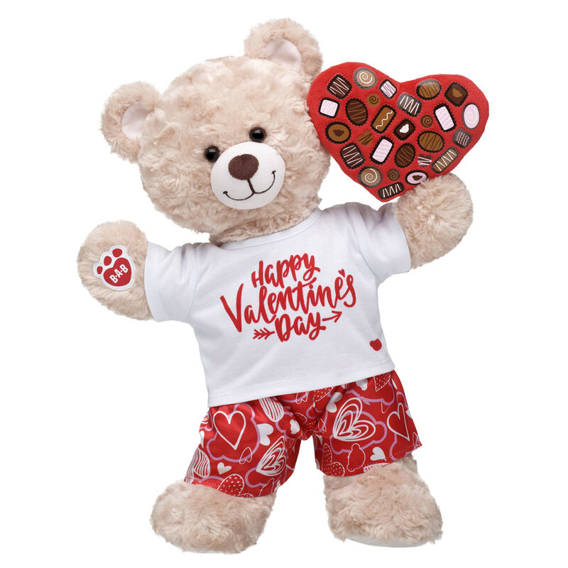 Happy Hugs Teddy Bear Chocolate Heart Box Gift Set plush by Build-A-Bear