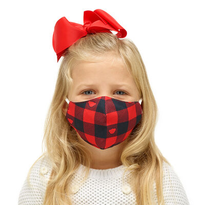 Child-Size Buffalo Check Face Mask