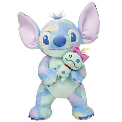 Disney Spring Tie-Dye Stitch Plush Scrump Gift Set