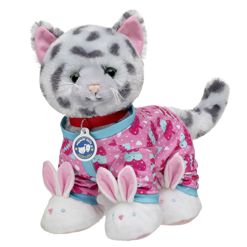 Promise Pets&trade; Ocicat Stuffed Animal Pink Sleeper Gift Set with Slippers - Build-A-Bear Workshop