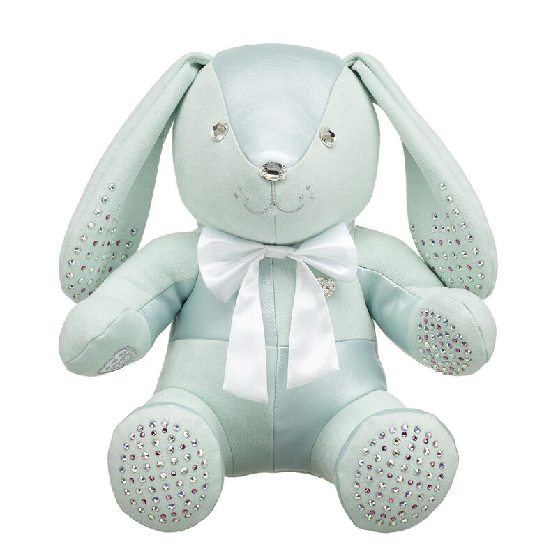 Online Exclusive Mint Bunny Build-A-Bear Collectible Featuring Swarovski® crystals with White Bow 