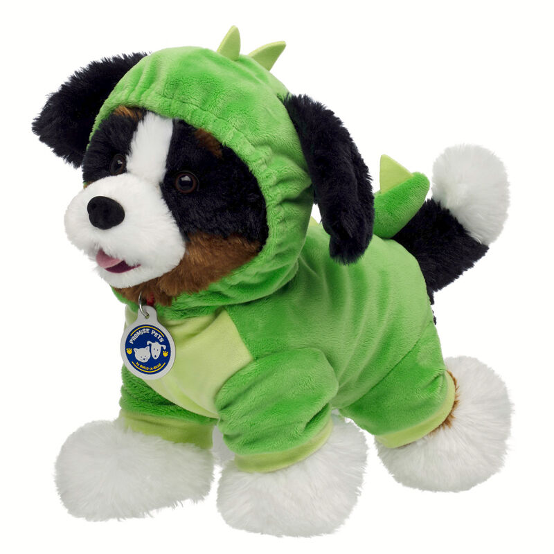 Promise Pets Bernese Mountain Dog Stuffed Animal with Dinosaur Costume plush by Build-A-Bear