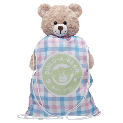 Spring Gingham Toy Bear Carrier