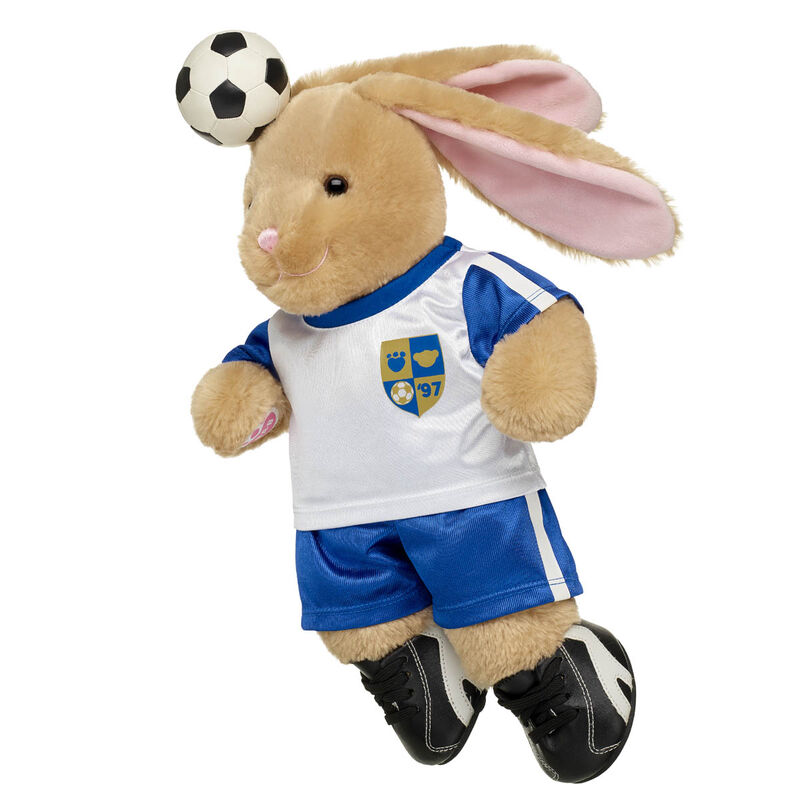 Pawlette&trade; Bunny Plush Blue Soccer Gift Set with Soccer Ball - Build-A-Bear Workshop&reg;