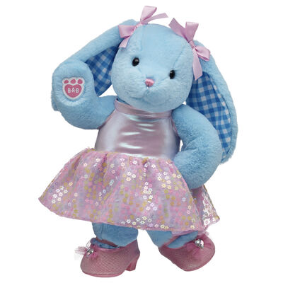 Blue Gingham Pawlette&trade; Bunny Plush Sequin Dress Gift Set
